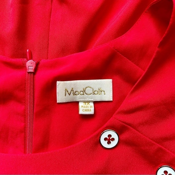 Modcloth Nostalgic Discovery Romper Red Short Sleeve Shorts Nautical Sailor 3x - Picture 5 of 8